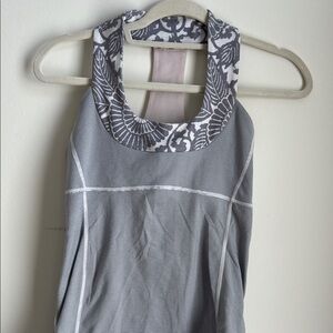 Lululemon Athletica Gray and White Patterned Tank Top